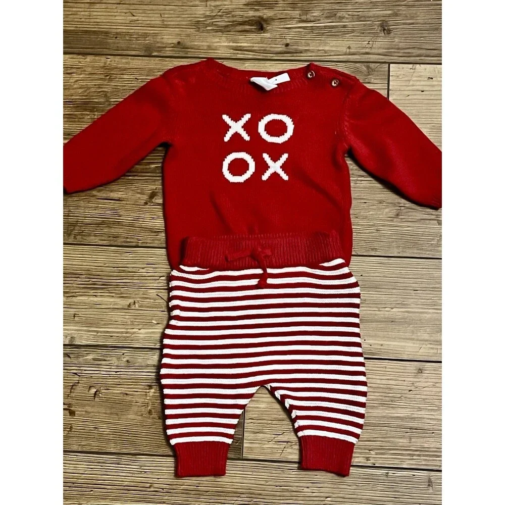 Carters Just One Red Sweater Outfit XOXO
